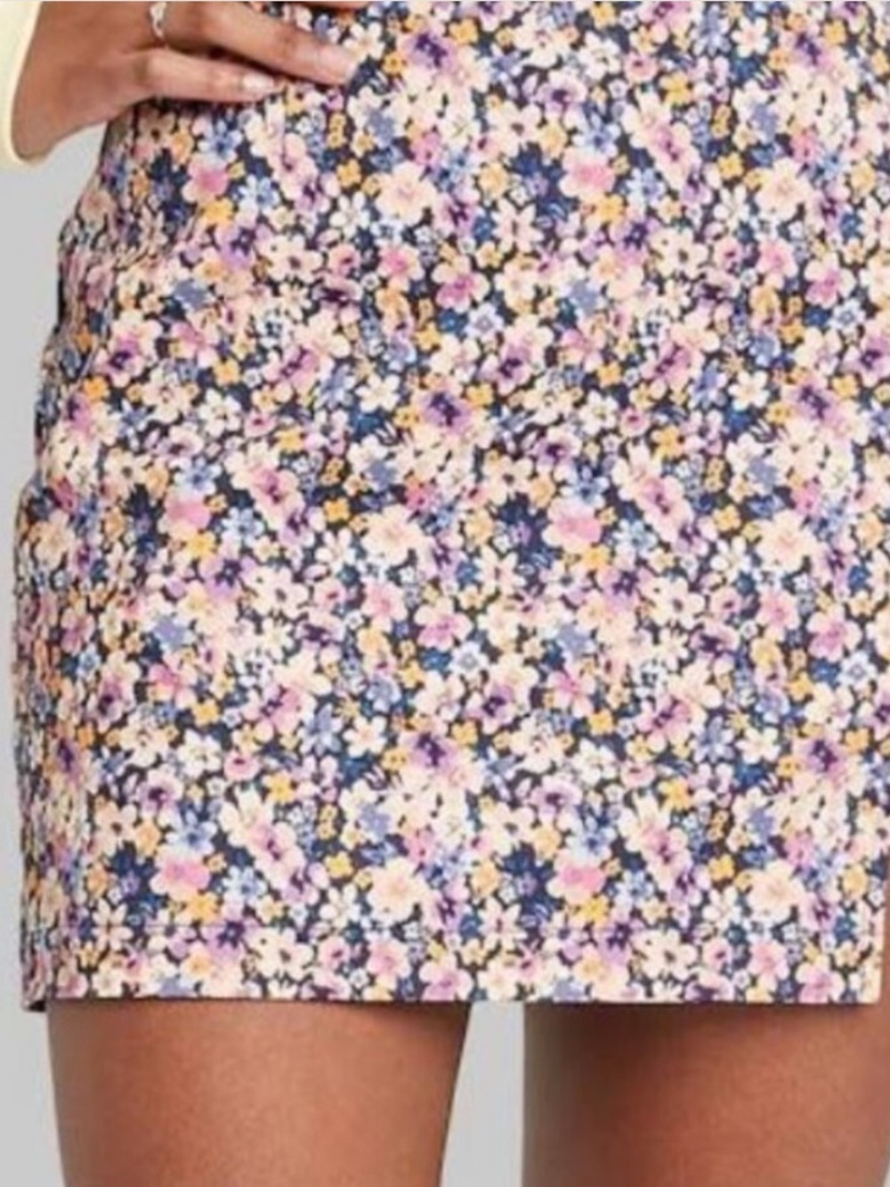 ✨ Wild Fable Pink and Blue Floral Mini Pencil Skirt
